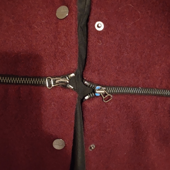 NWOT Kenneth Cole Maroon Wool Car Coat - Picture 3 of 8